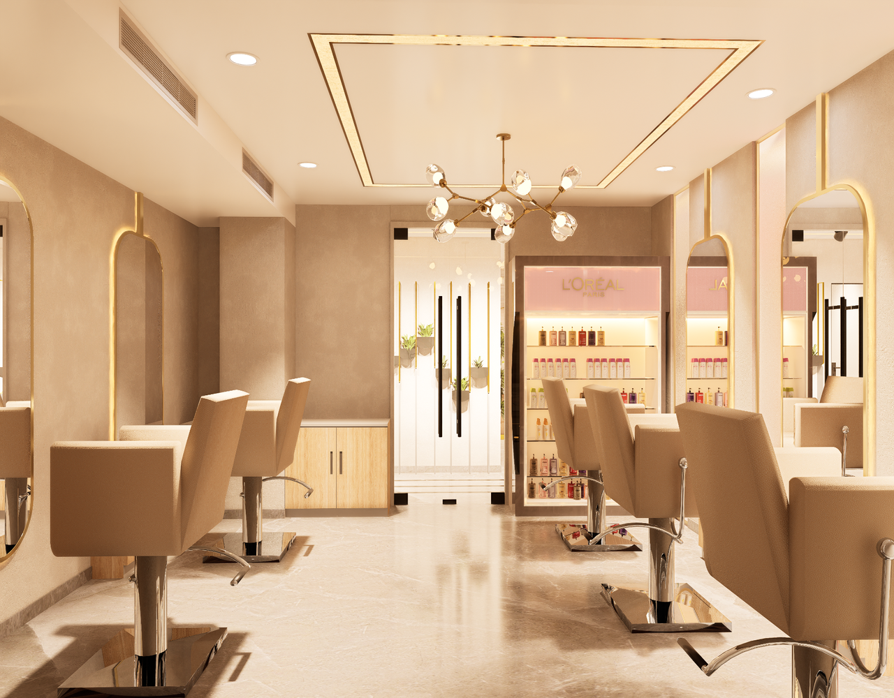 Elegant salon interior